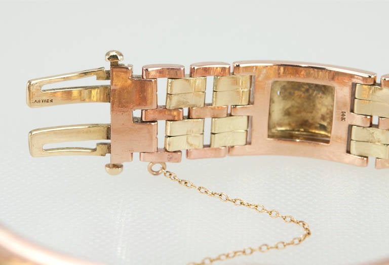 Cartier Retro Rose and Yellow Gold Link Bracelet For Sale 2