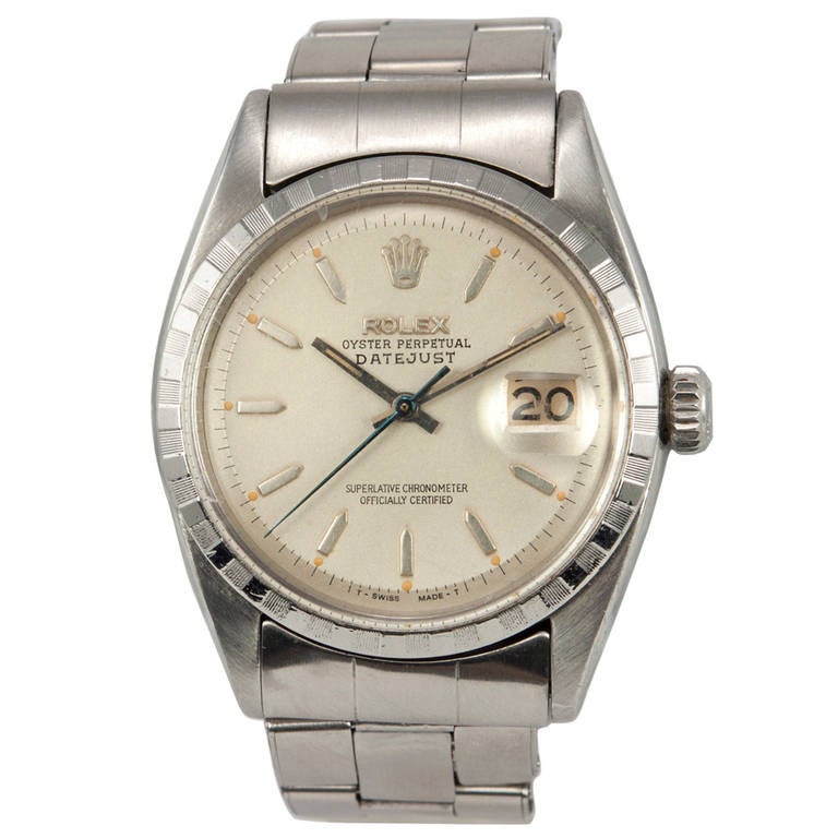 Rolex Stainless Steel Datejust Wristwatch Ref 6605 circa 1960