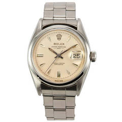 Rolex Stainless Steel Date Wristwatch Ref 6534 circa 1958