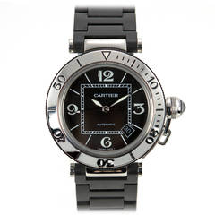 Cartier Stainless Steel Pasha Seatimer Wristwatch circa 2000s
