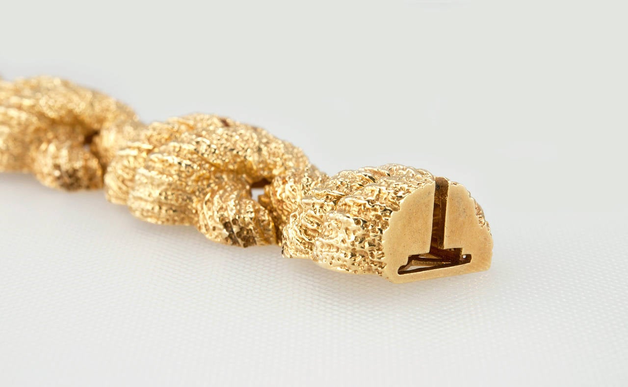 Textured Gold Link Bracelet 4