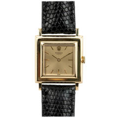 Rolex Yellow Gold Square Wristwatch circa 1960s