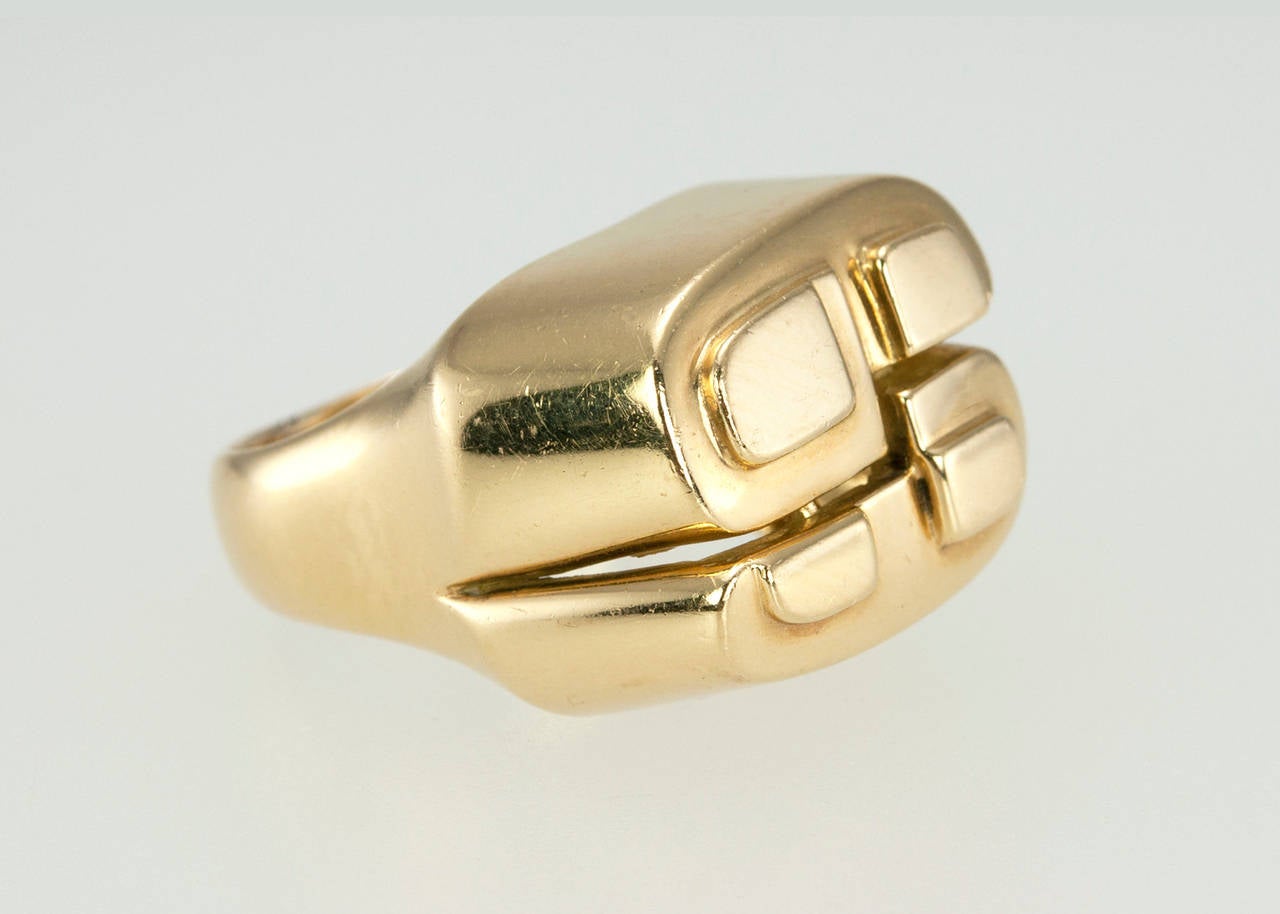 Women's or Men's David Webb Geometric Gold Ring