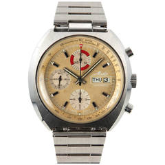 Used Mido Stainless Steel Chronograph Wristwatch circa 1970s