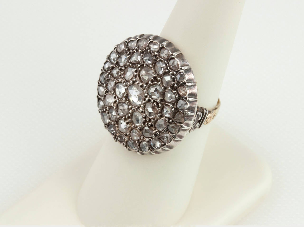 Victorian Rose Cut Diamond Cluster Ring For Sale at 1stDibs