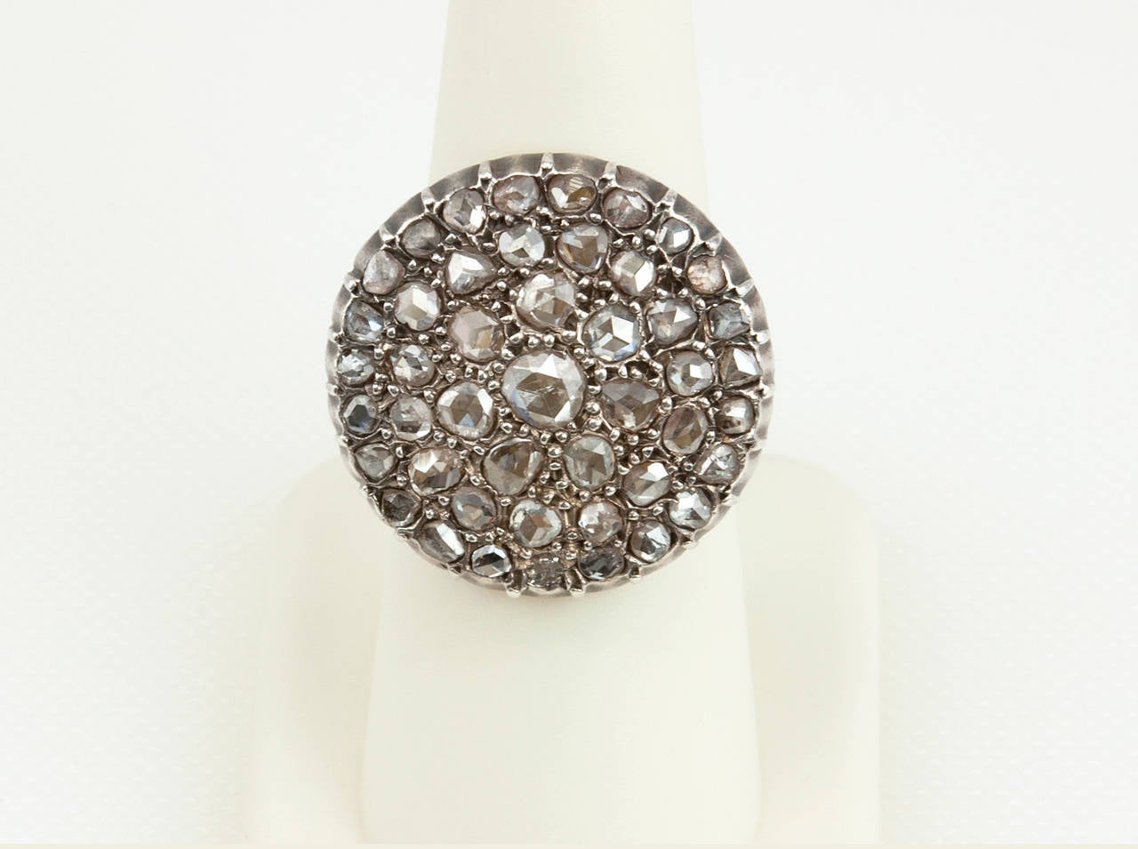 Victorian Rose Cut Diamond Cluster Ring For Sale at 1stDibs