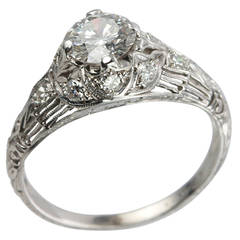 Edwardian 0.70 Carat Diamond Engagement Ring