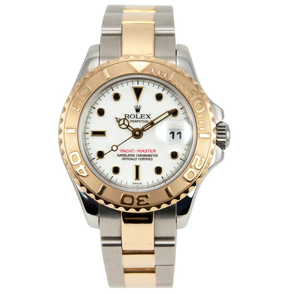 Rolex Lady's Stainless Steel and Yelllow Gold Yachtmaster Wristwatch  2001 For Sale