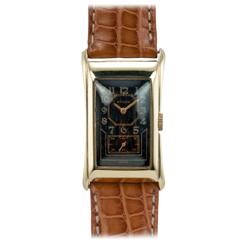 Rolex Yellow Gold Rectangular Doctor's Wristwatch Ref 1490 circa 1925 ...