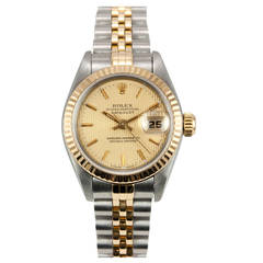 Vintage Rolex Lady's Stainless Steel and Yellow Gold Datejust Wristwatch circa 1995