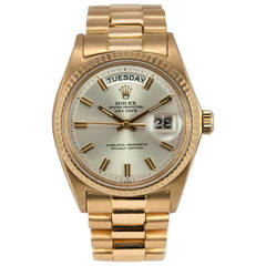 Rolex Yellow Gold Day-Date President Wristwatch Ref 18308 circa 1980s