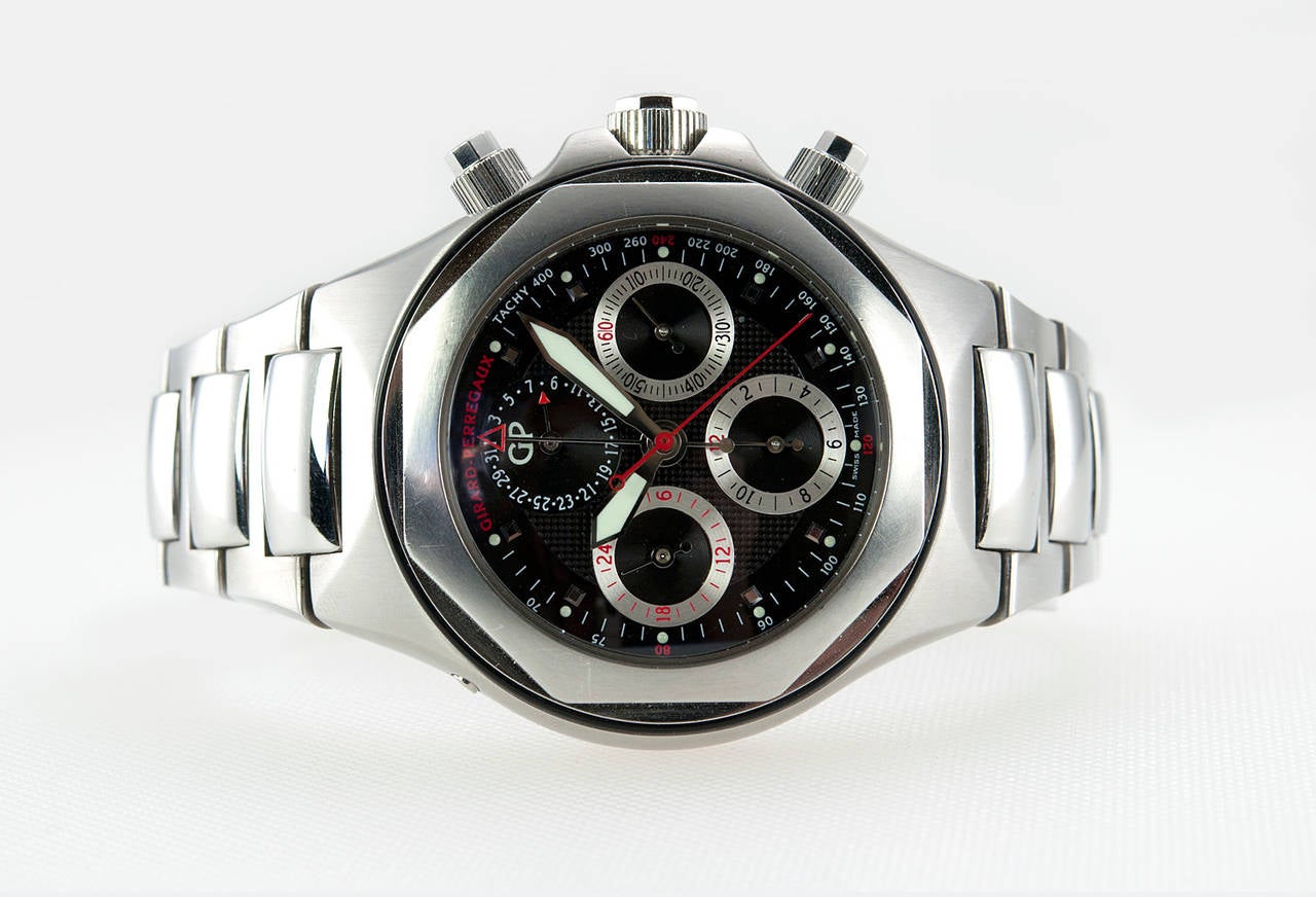 Men's Girard-Perregaux Stainless Steel Laureato EVO3 Chronograph Watch circa 2000