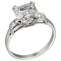 2.26 Carat Square Emerald Cut Diamond Engagement Ring