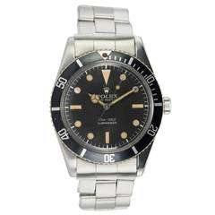 Vintage Rolex Stainless Steel James Bond Submariner Wristwatch Ref 6536/1  1956