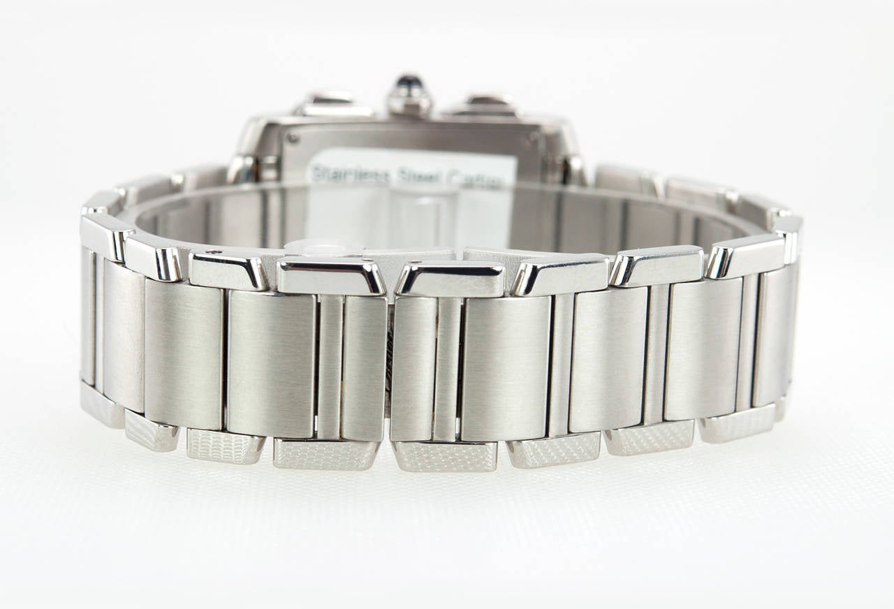 Cartier Stainless Steel Tank Francaise Chronoflex Wristwatch Ref W51024Q3 1