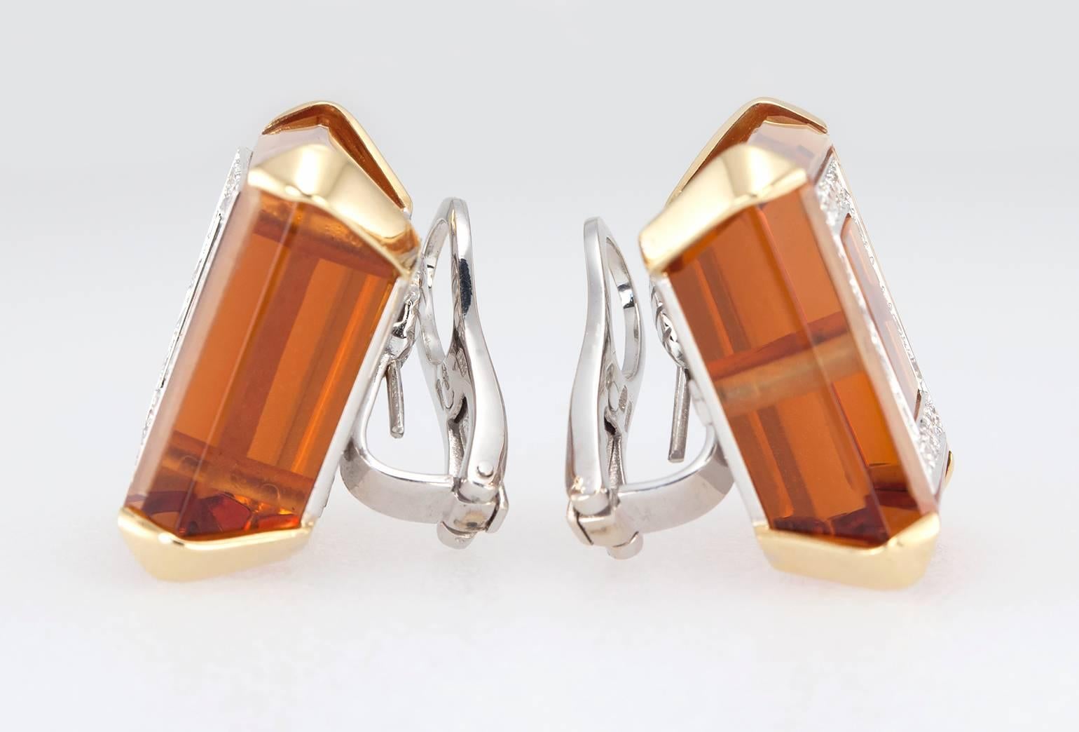 Legnazzi Citrine diamond gold Earrings For Sale 1
