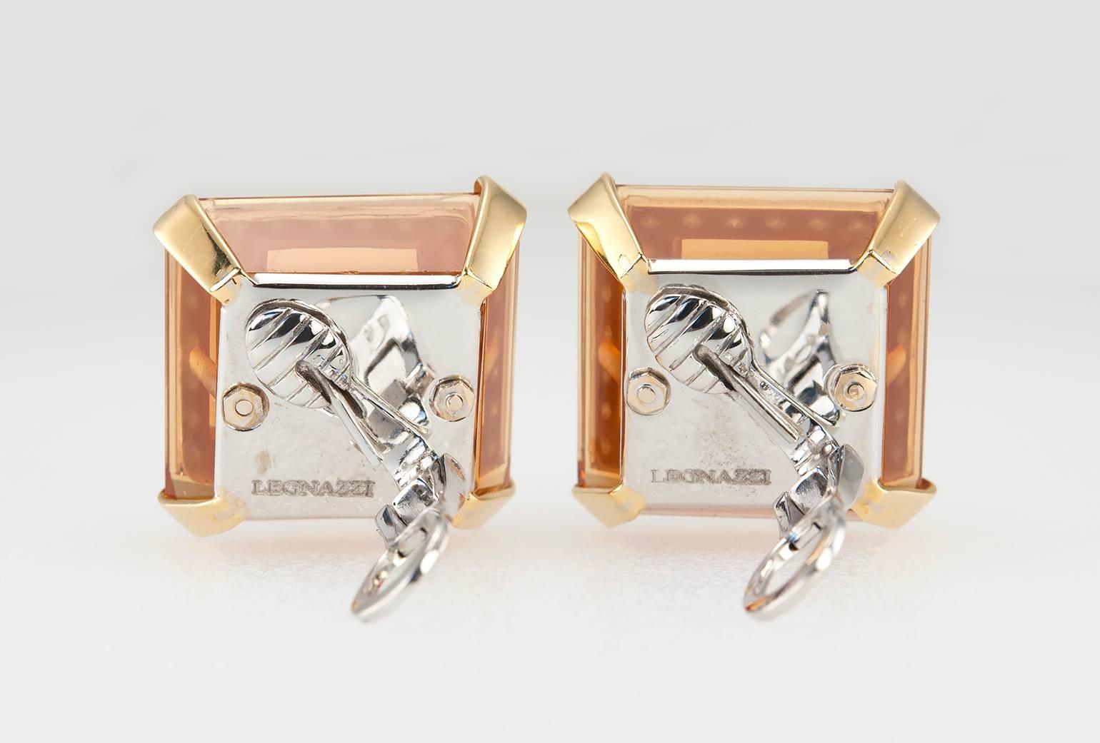 Women's Legnazzi Citrine diamond gold Earrings For Sale