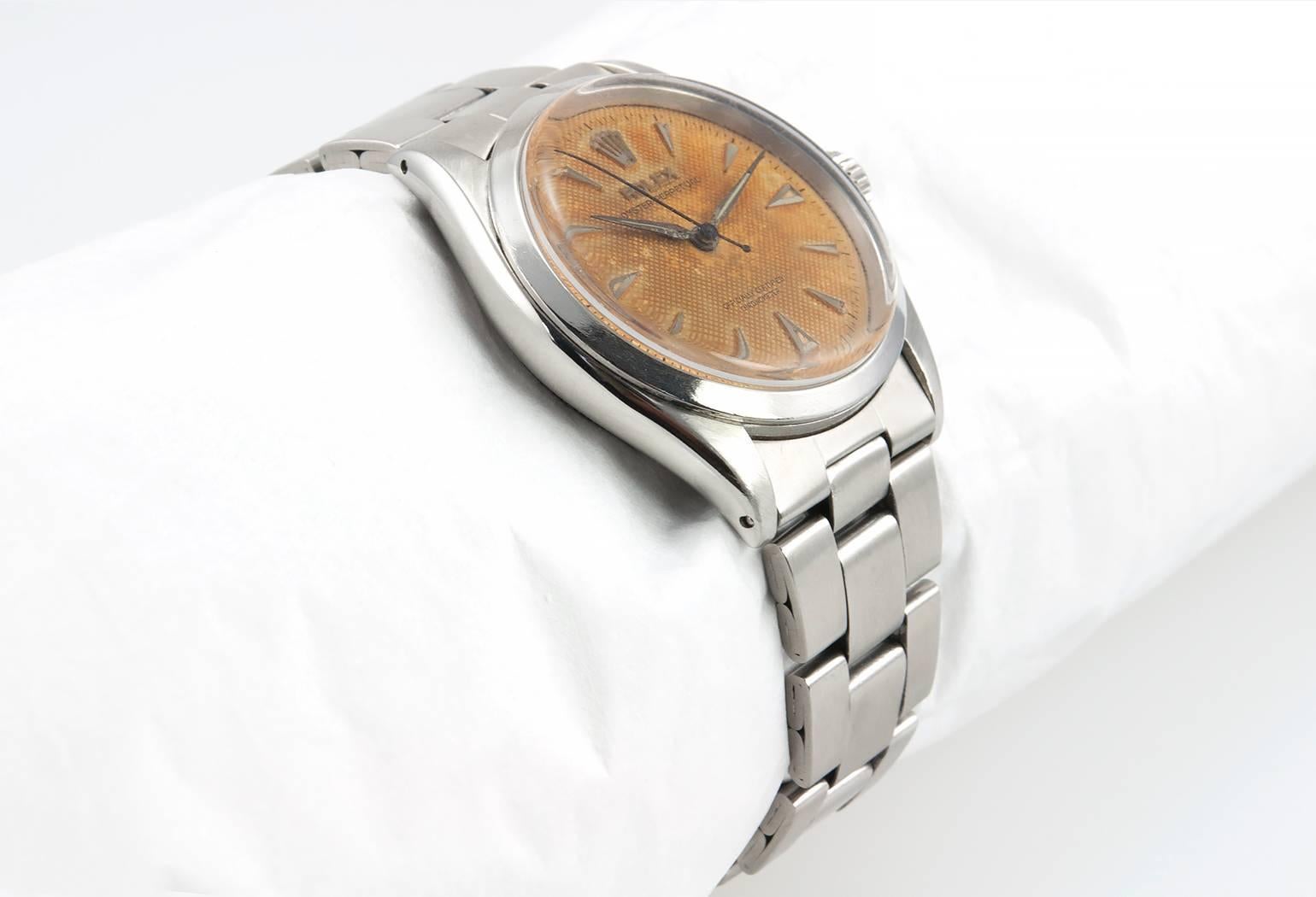 Rolex Stainless Steel Oyster Perpetual Wristwatch Ref 6284 In Excellent Condition In Los Angeles, CA