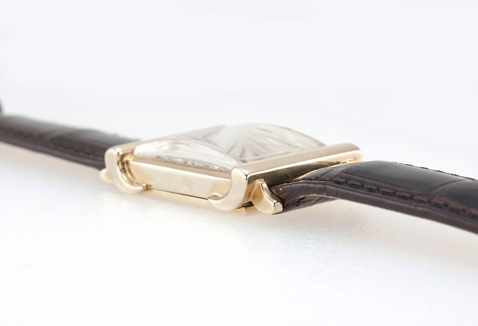 Longines Yellow Gold Diamond Rectangular Dress Wristwatch 1