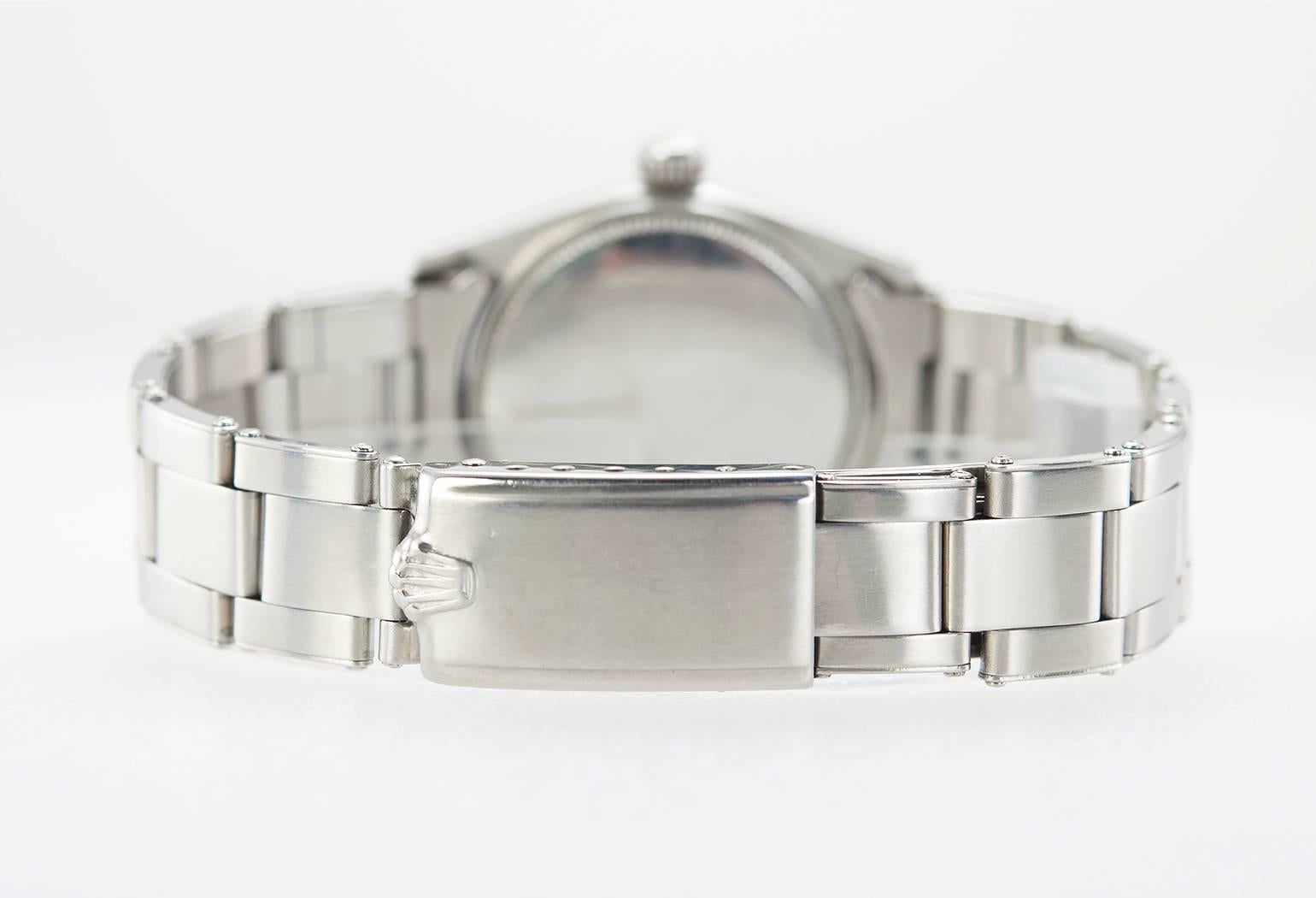 Rolex Lady's Stainless Steel Custom Pink Dial Wristwatch Ref 6551 1