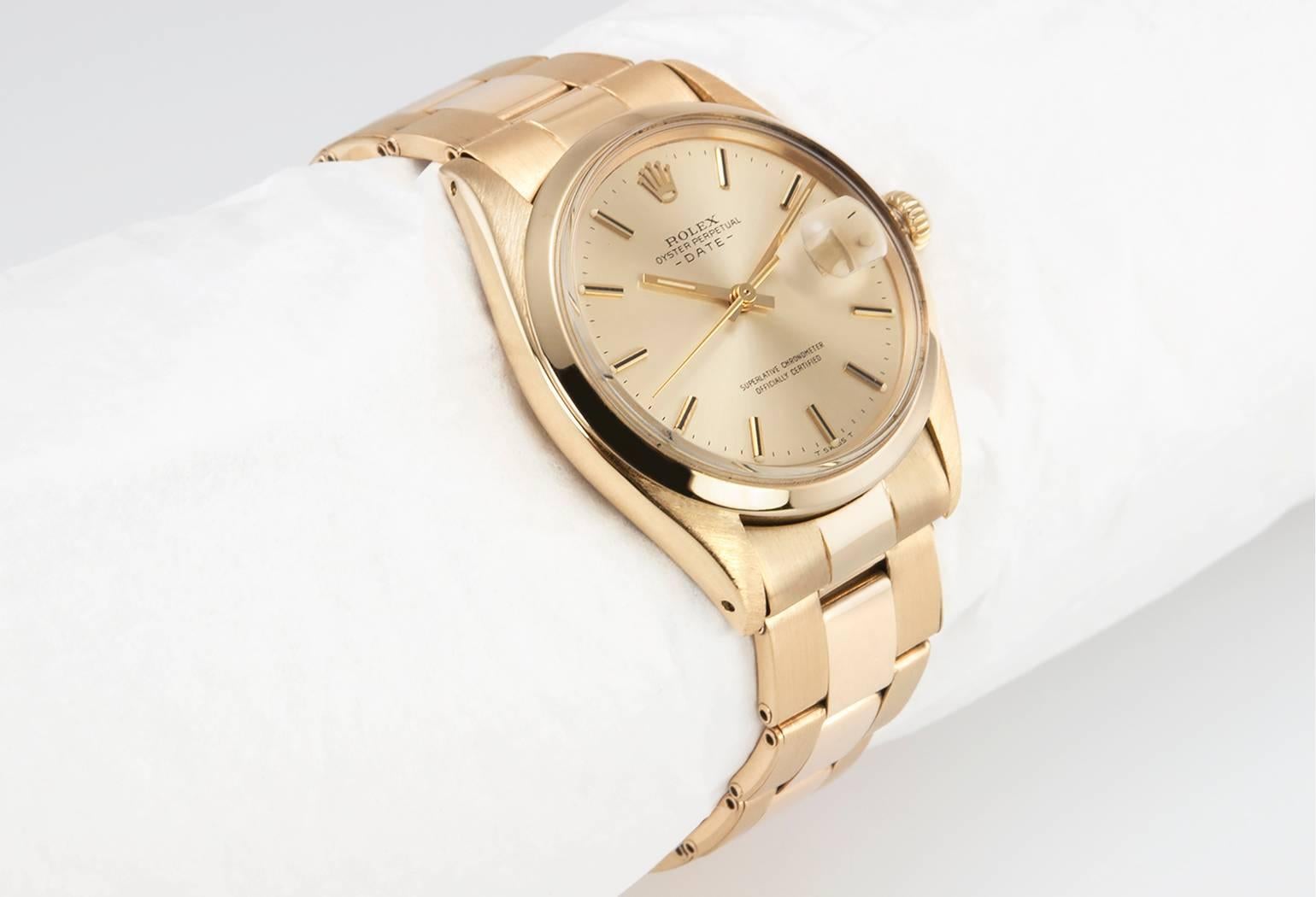 Rolex Yellow Gold Automatic Wristwatch Ref 1500 In Excellent Condition In Los Angeles, CA