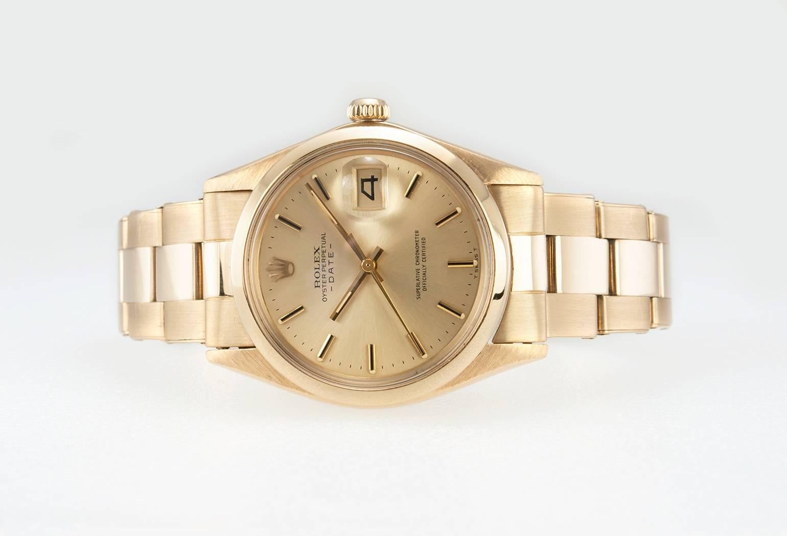 Women's or Men's Rolex Yellow Gold Automatic Wristwatch Ref 1500