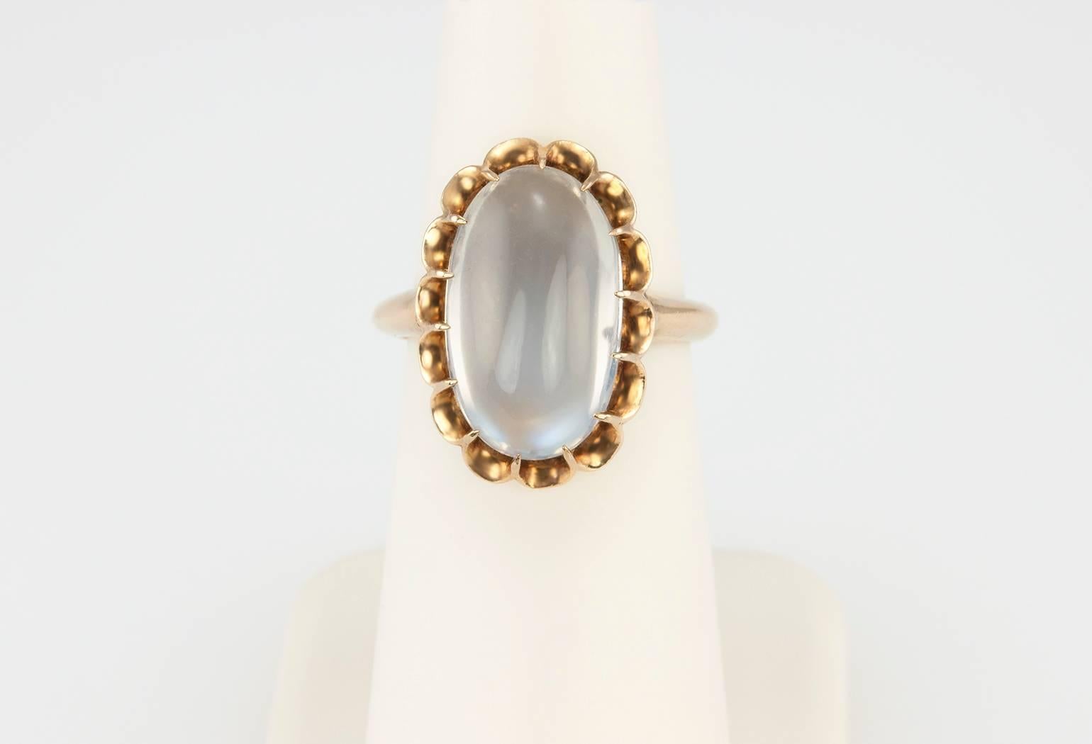 Women's 1950s Moonstone Gold Ring