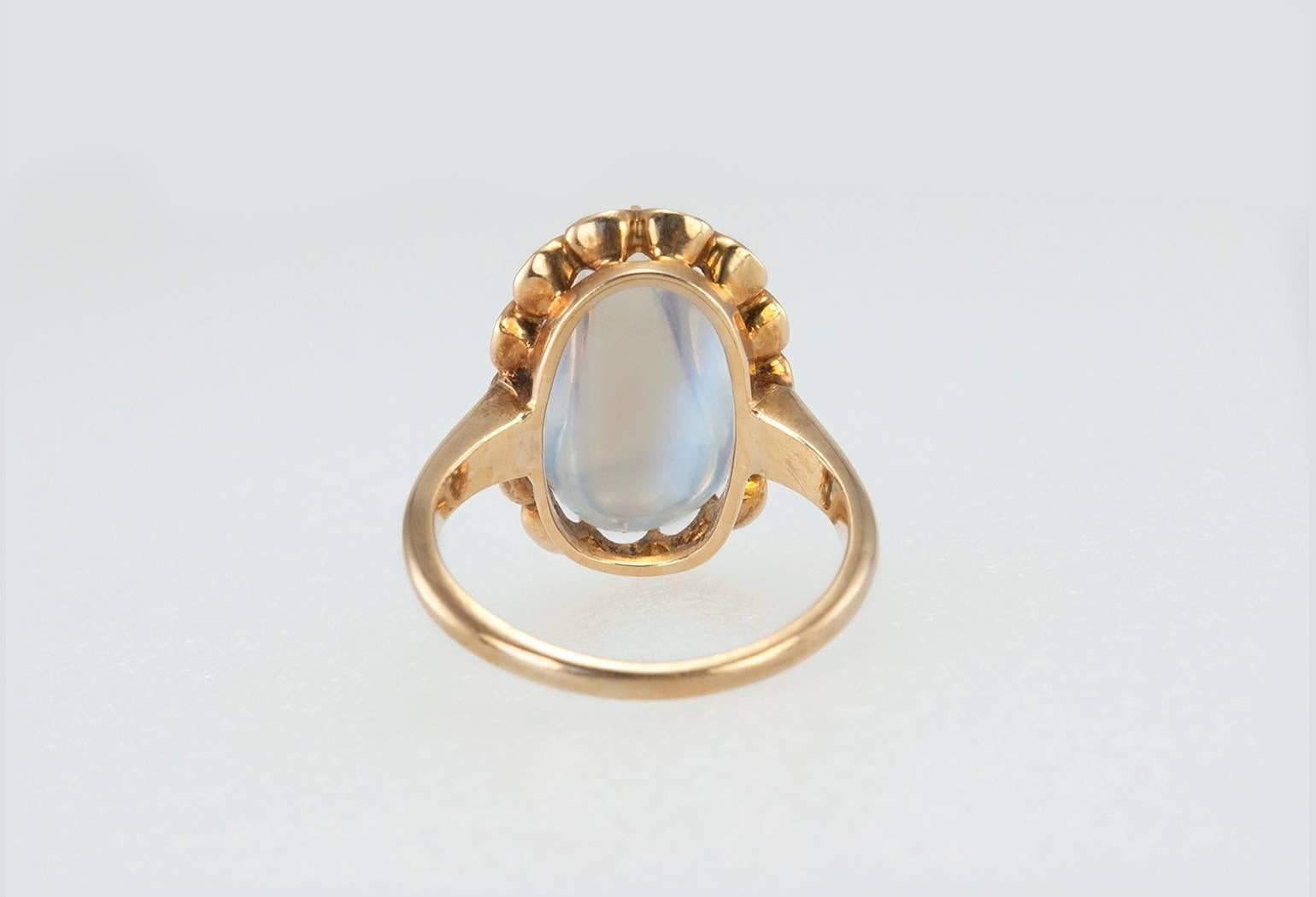 1950s Moonstone Gold Ring 2