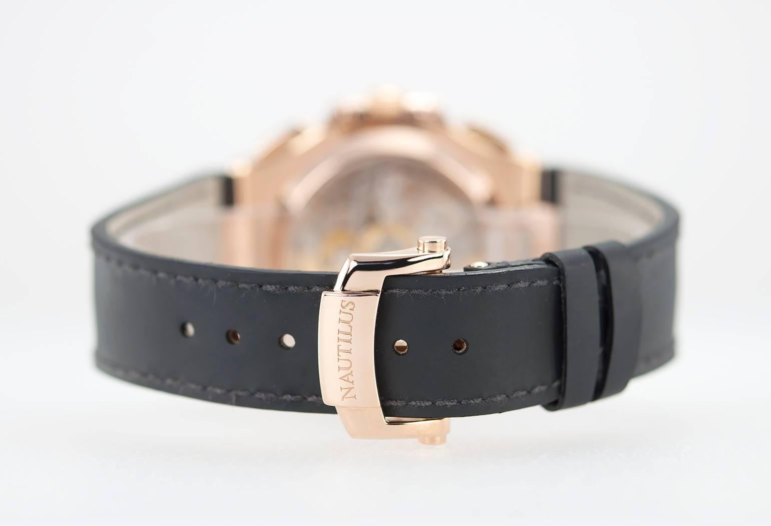 Patek Philippe rose gold Nautilus Chronograph Wristwatch ref 5980R For Sale 2