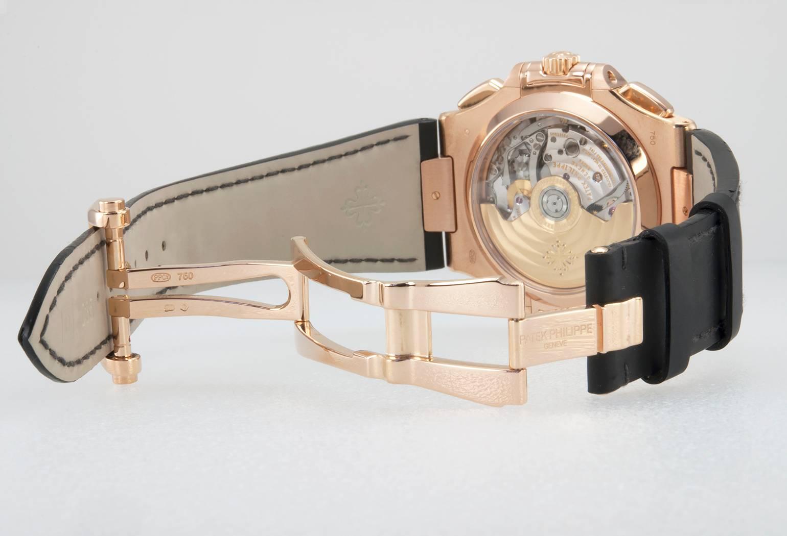 Patek Philippe rose gold Nautilus Chronograph Wristwatch ref 5980R For Sale 1