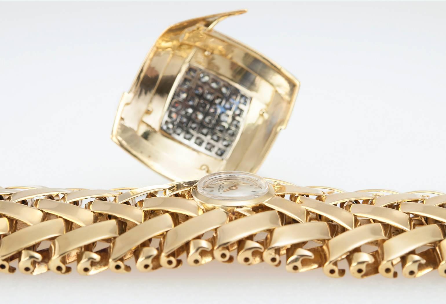 Vacheron & Constantin lady's yellow Gold Diamond Bracelet wristwatch For Sale 1