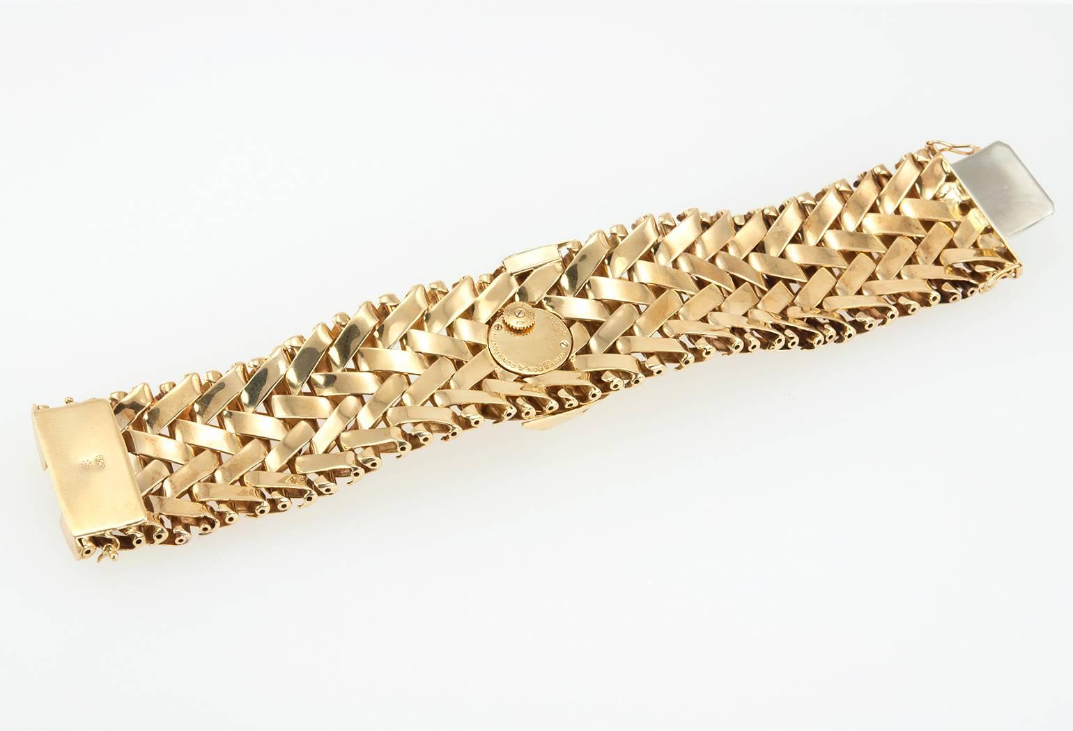Vacheron & Constantin lady's yellow Gold Diamond Bracelet wristwatch For Sale 3
