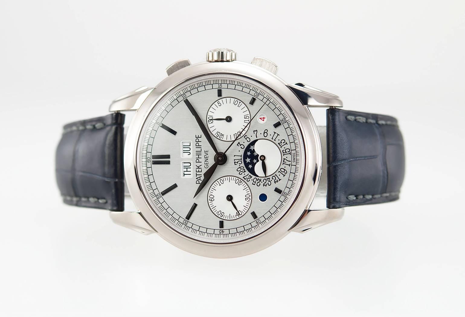 Patek Philippe White Gold Perpetual Calendar Chronograph Wristwatch 1