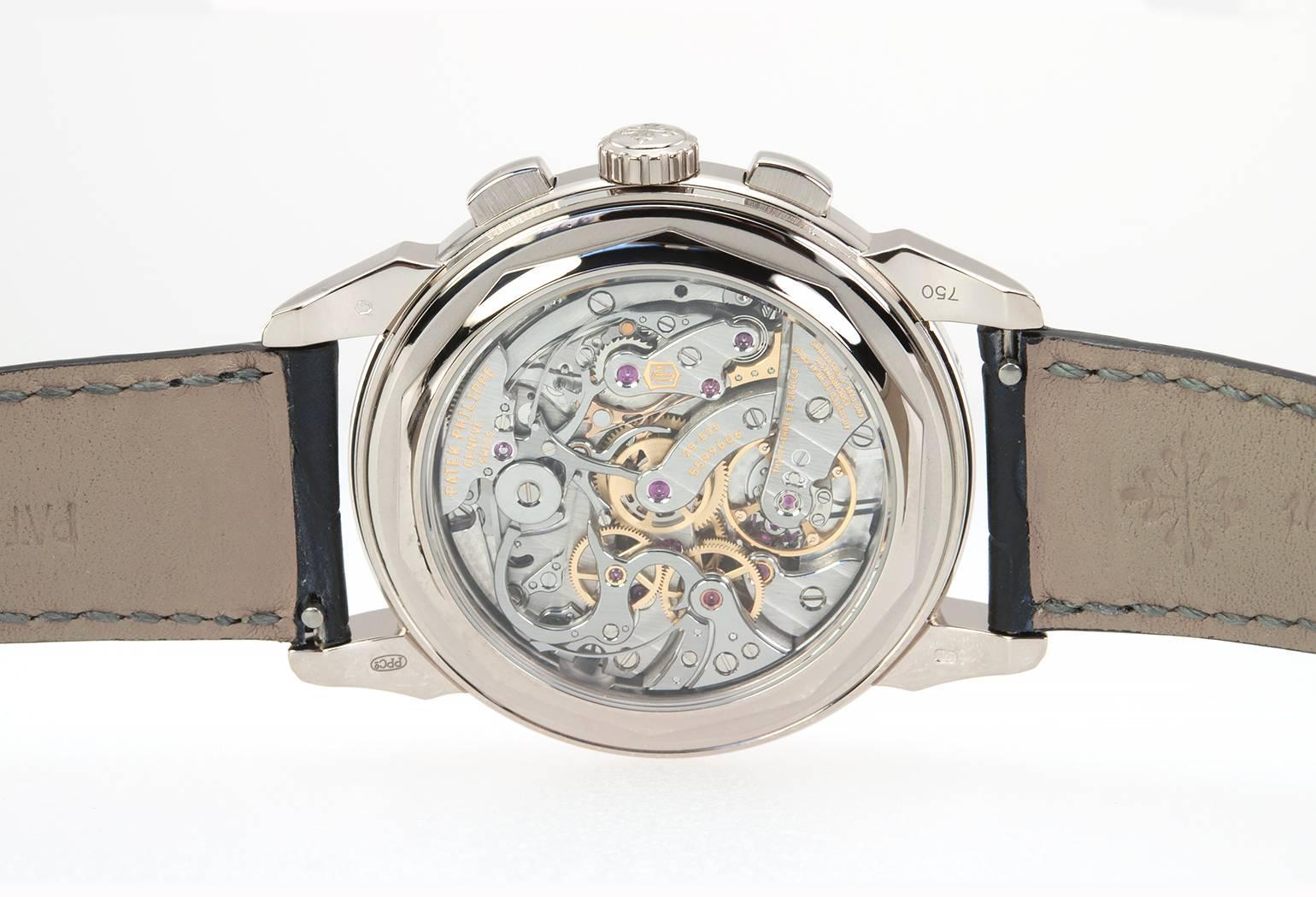 Patek Philippe White Gold Perpetual Calendar Chronograph Wristwatch 2