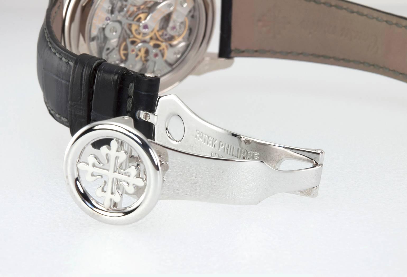 Patek Philippe White Gold Perpetual Calendar Chronograph Wristwatch 4