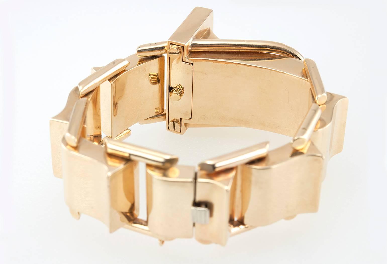 Shreve & Co. yellow Gold sapphire Bracelet wristwatch For Sale 1