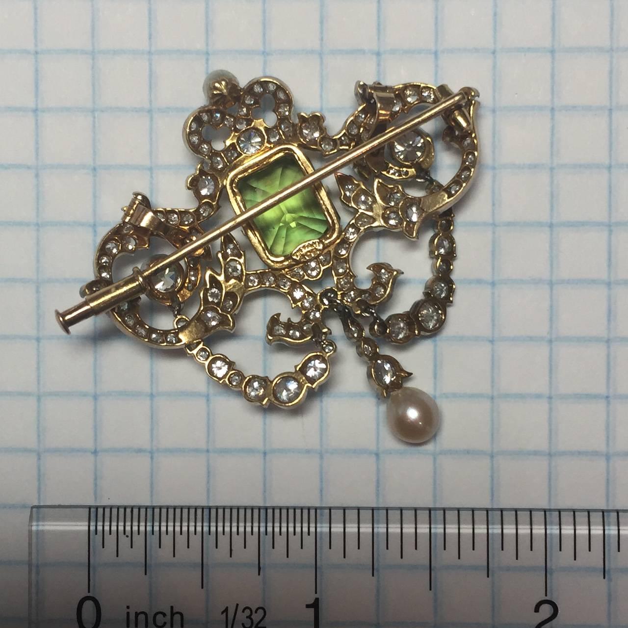 Women's Tiffany & Co. Victorian Peridot Brooch For Sale