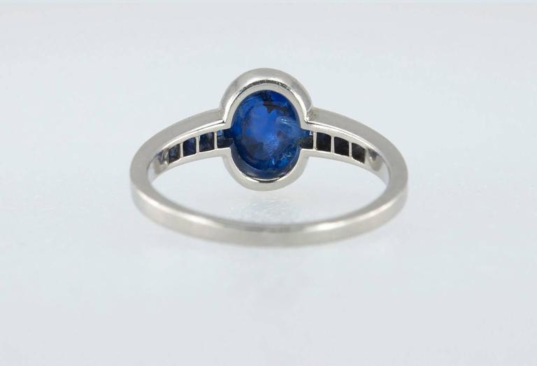 1930s Art Deco Sapphire Platinum Ring For Sale at 1stDibs