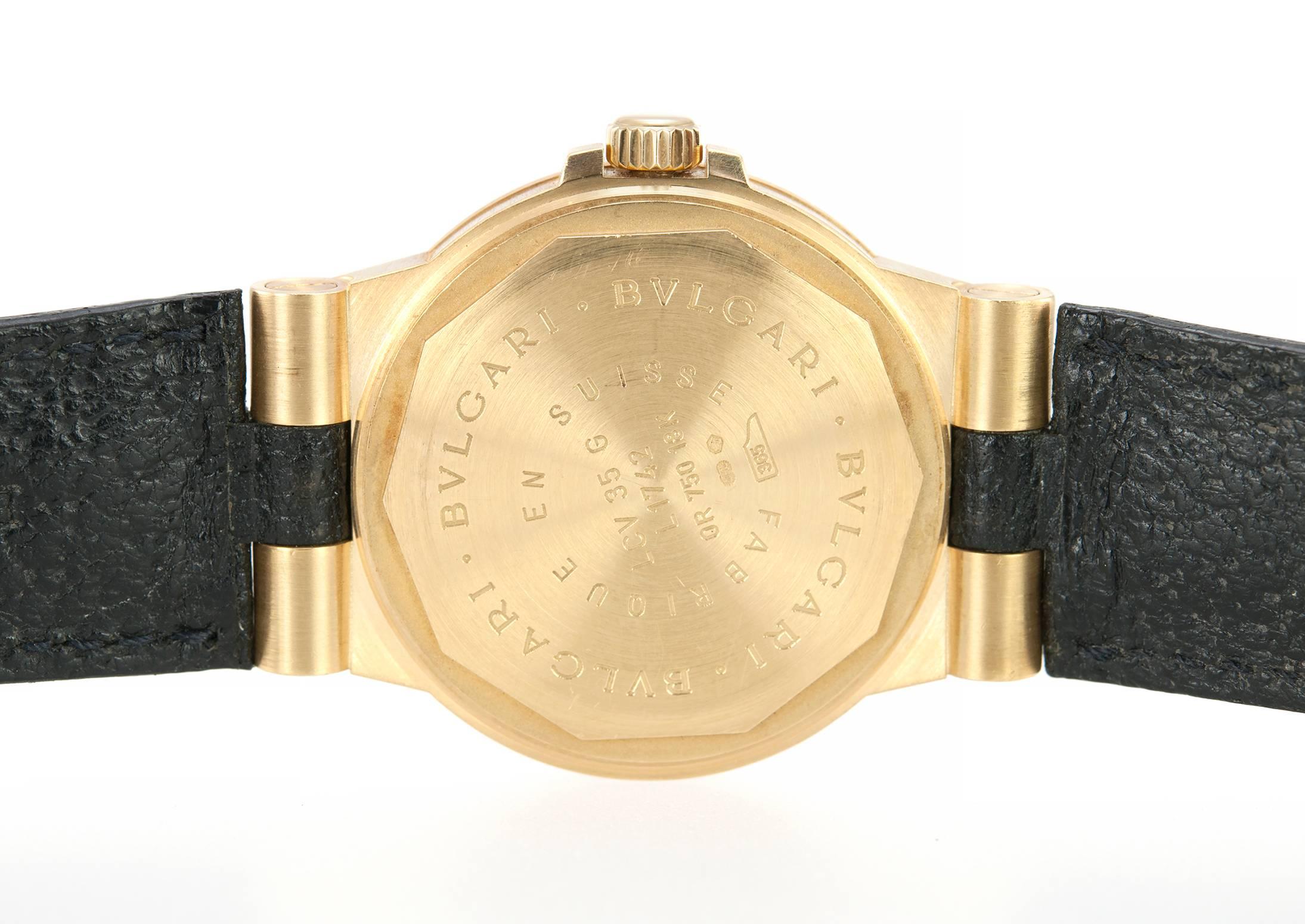 Bulgari yellow Gold Diagono automatic Wristwatch Ref LCV35G For Sale 1