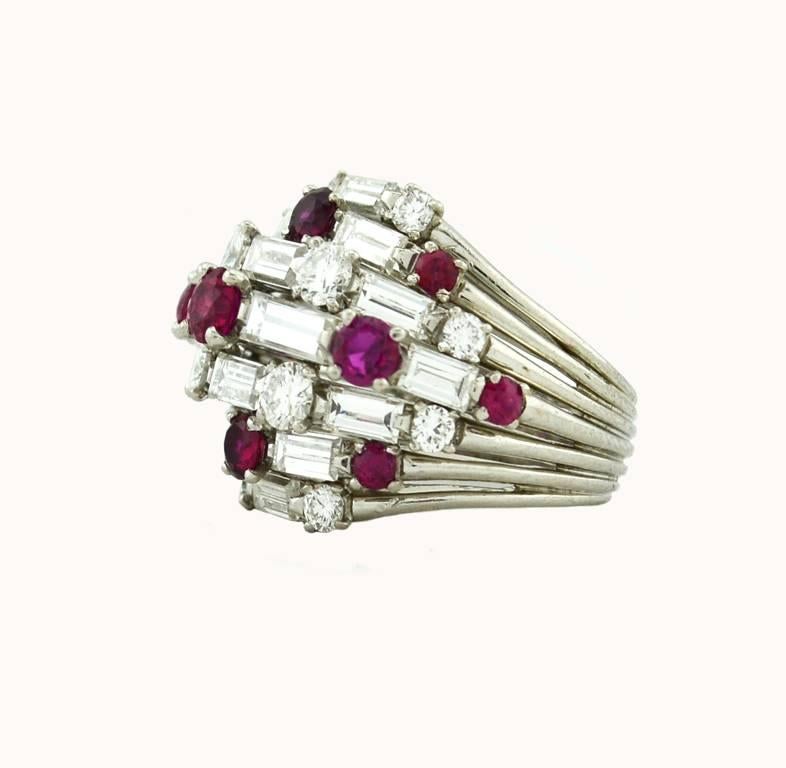 Van Cleef & Arpels Ruby and Diamond Cocktail Ring In Excellent Condition In Los Angeles, CA