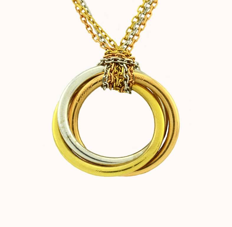 Women's Trinity de Cartier Diamond Tricolor Gold Necklace