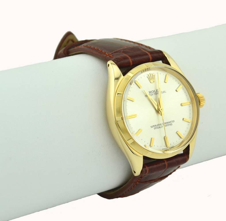 Women's or Men's Rolex yellow gold Oyster Perpetual Wristwatch Ref 1003, circa 1966
