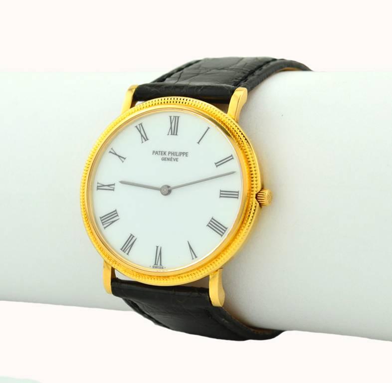 Patek Philippe Yellow Gold Calatrava Quartz Wristwatch Ref 3744 1