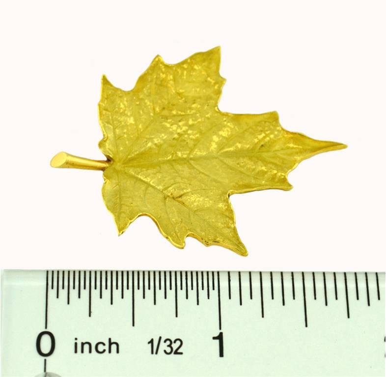 Tiffany & Co. Gold Maple Leaf Brooch 1