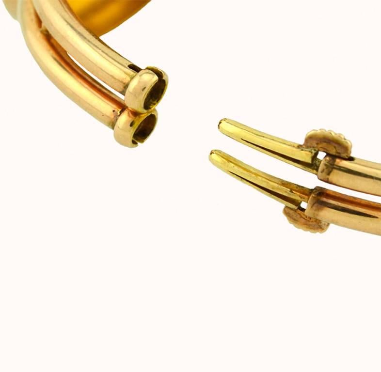 Women's Victorian Horseshoe 14 Karat Rose Gold Bangle Bracelet For Sale