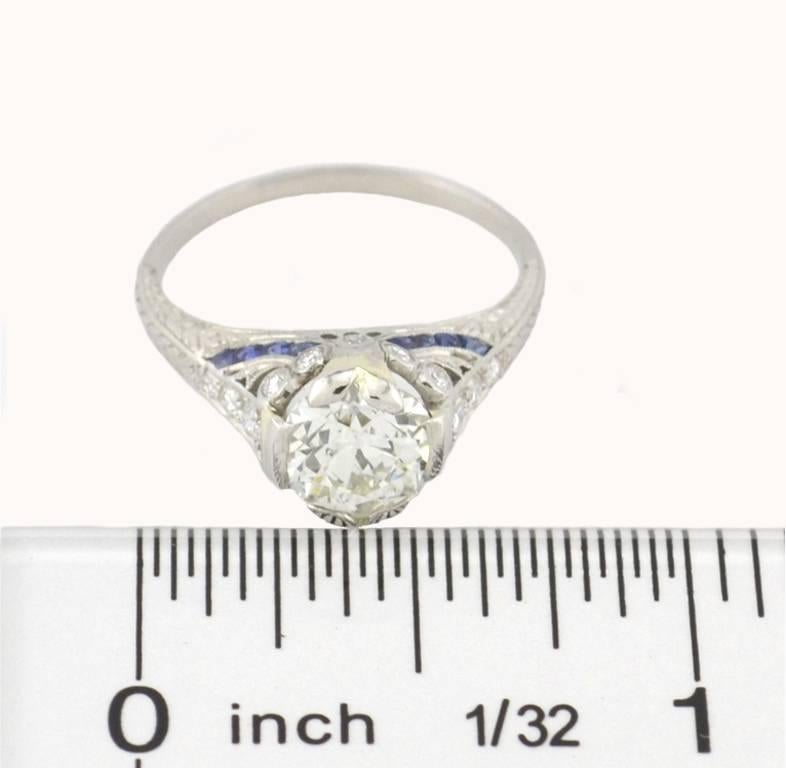 Edwardian Old European Cut 1.54 Carat GIA Certified Diamond Engagement Ring For Sale 1