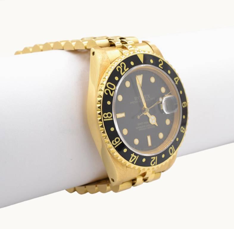 Rolex Yellow Gold GMT Wristwatch Ref 1675, circa 1980 For Sale 1