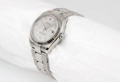 Rolex Stainless Steel DateJust Meteorite Diamond Dial Wristwatch