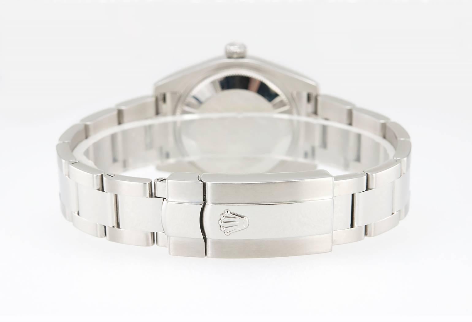 Rolex Stainless Steel DateJust Meteorite Diamond Dial Wristwatch In Excellent Condition In Los Angeles, CA