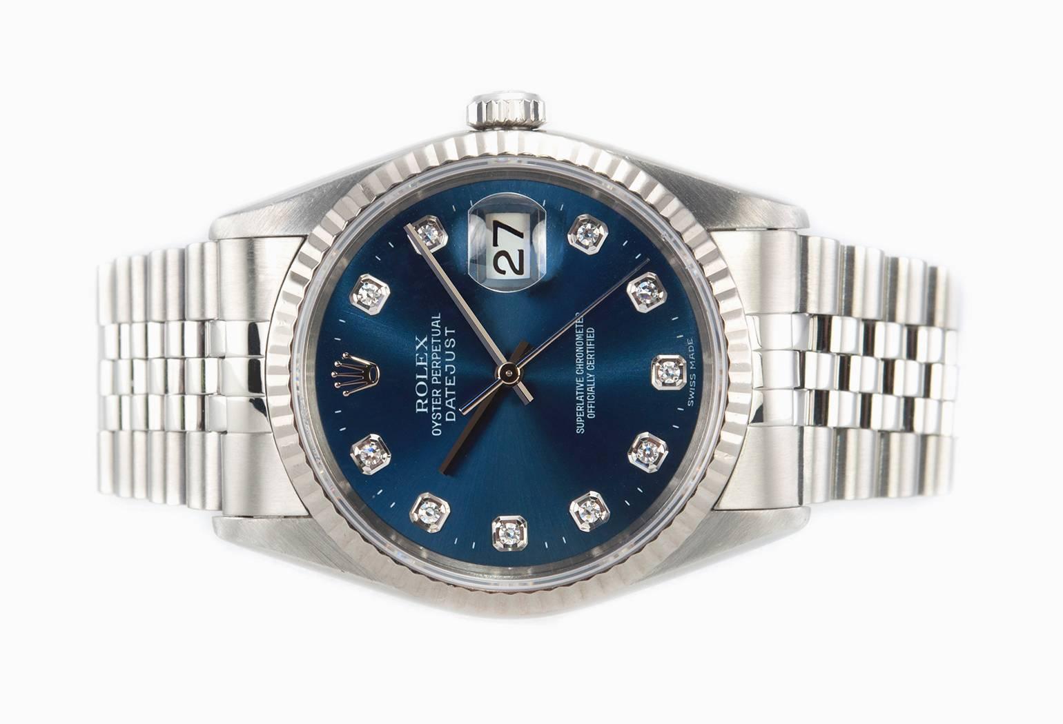 diamond blue rolex